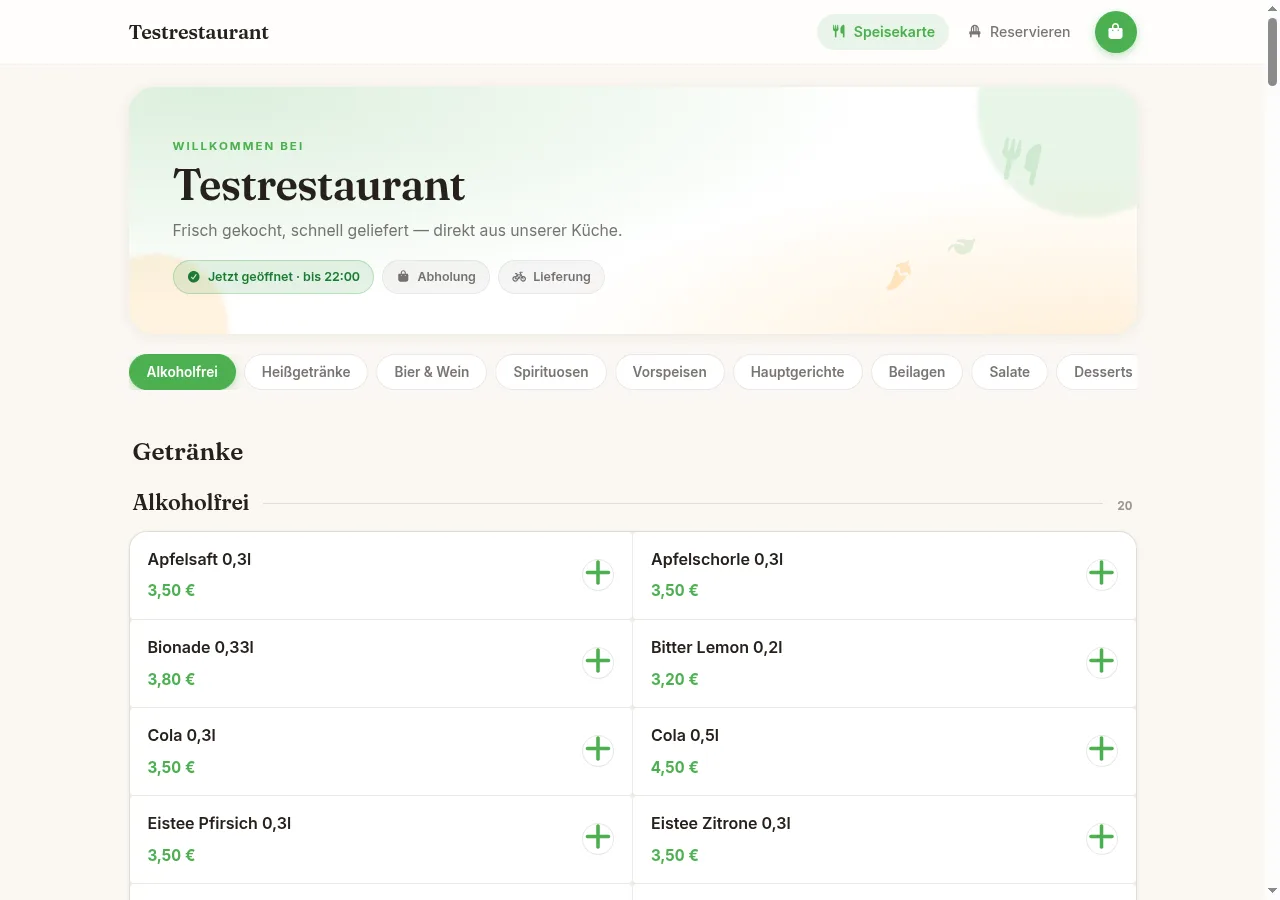 Gäste bestellen online – ohne Provision